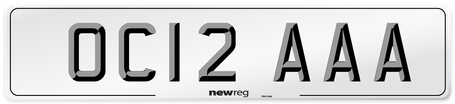 OC12 AAA Number Plate from New Reg
